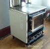 Margin Stoves, Flame View Heater, wood cook stove, side view.